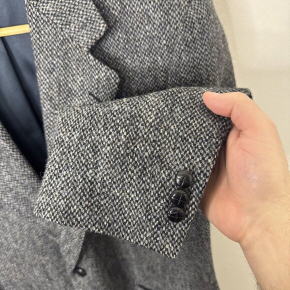 Harris Tweed Men's 40 Gray Blue  Scottish Wool Blazer Sports Jacket Moores - Picture 2 of 9